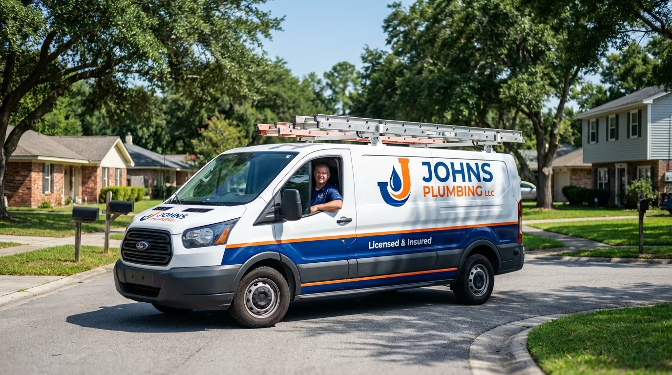 Johns Plumbing LLC service van in Fort Scott, KS