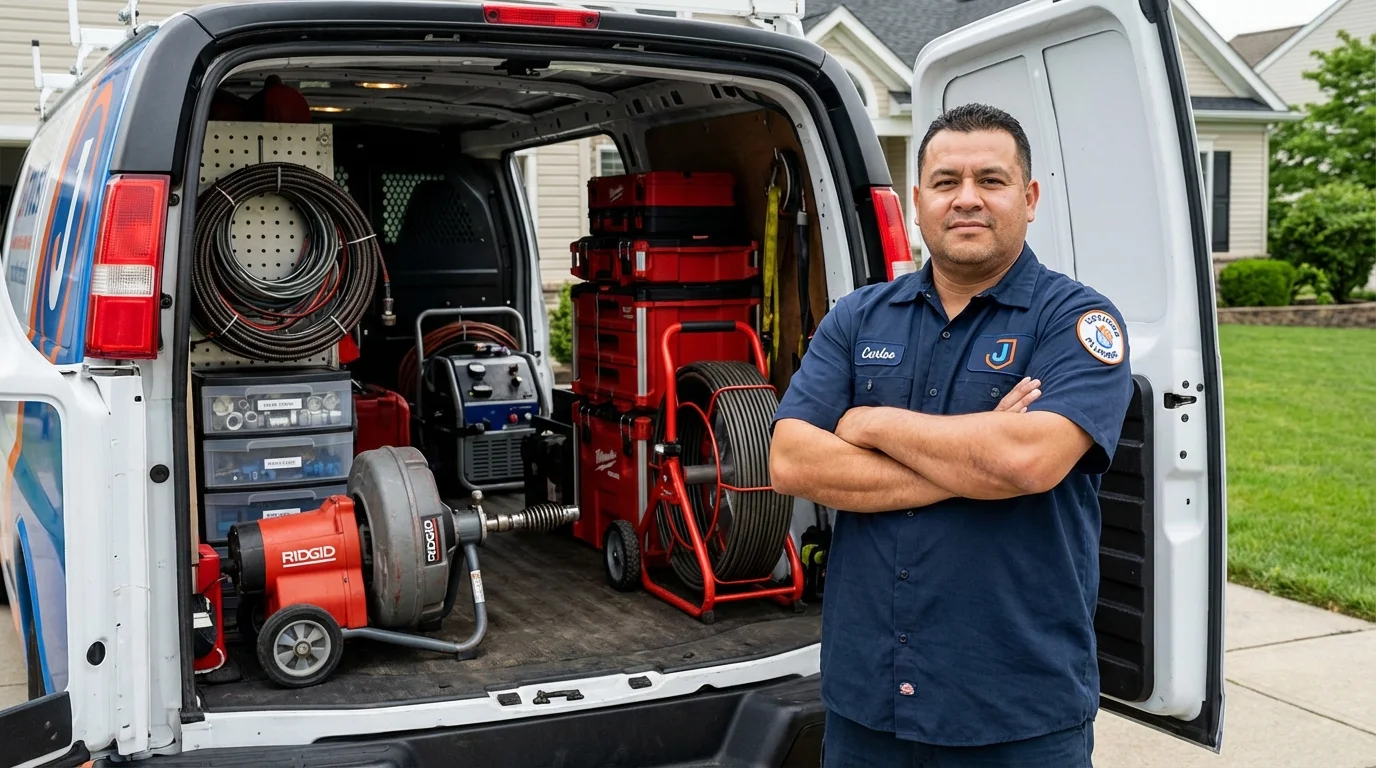 Professional drain cleaning equipment and Johns Plumbing LLC plumber in Fort Scott