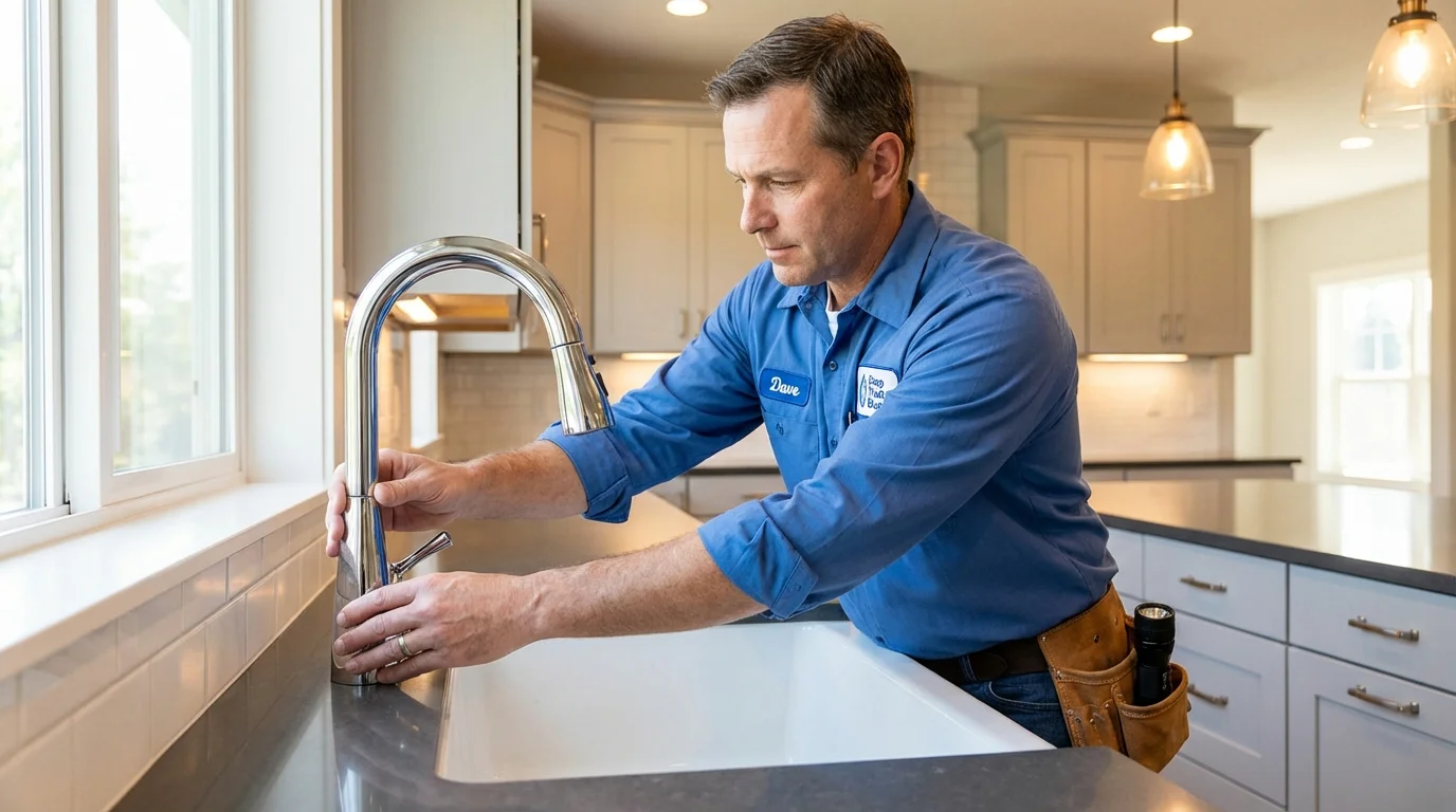 Kitchen faucet installation by Johns Plumbing LLC in Fort Scott